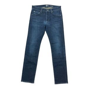7 For All Mankind Men's Button Fly Rhigby Dark Wash Blue Jeans Size 31